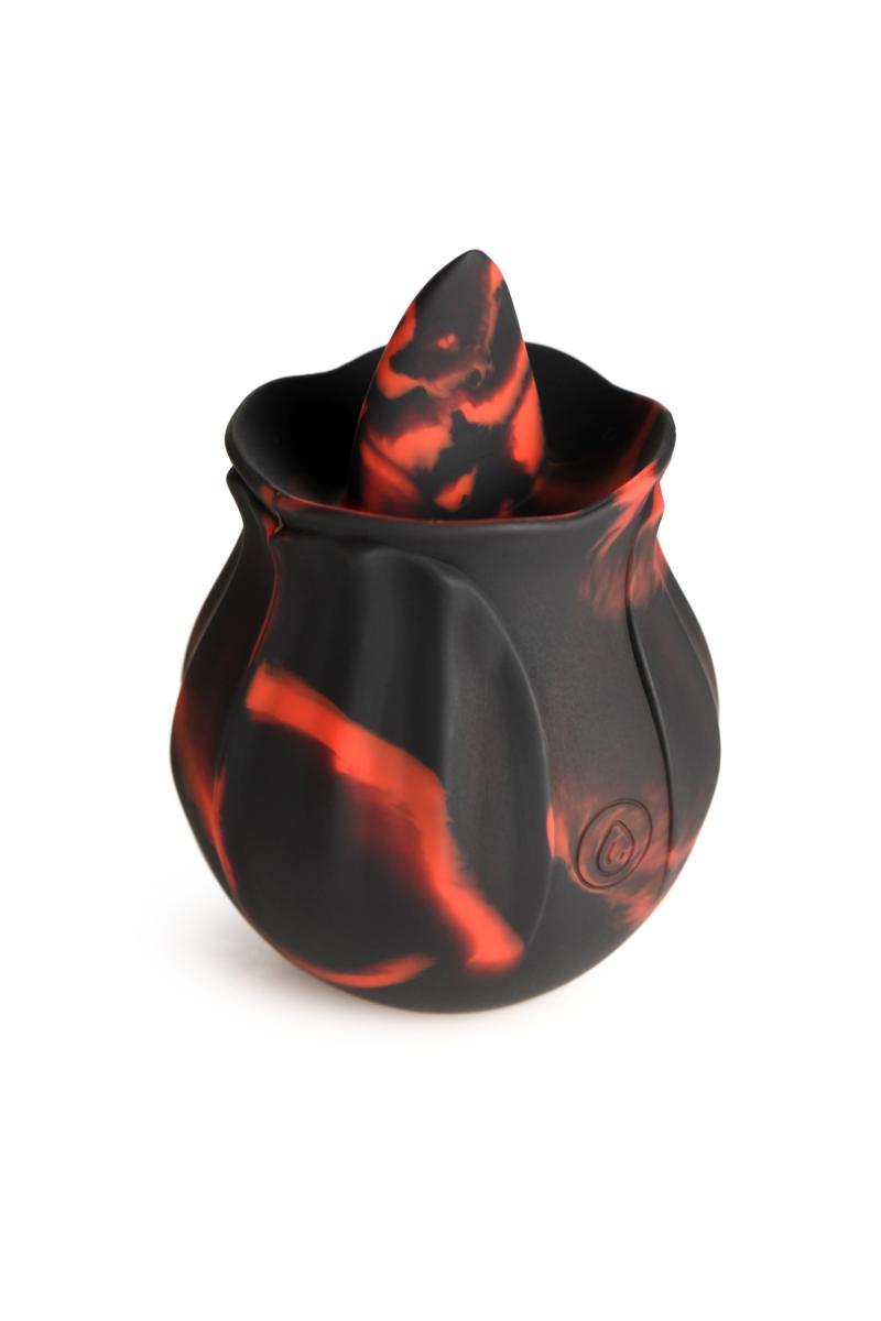 BLOOMGASM - Black Kiss Rimming Rose Vibrator - Red/Black
