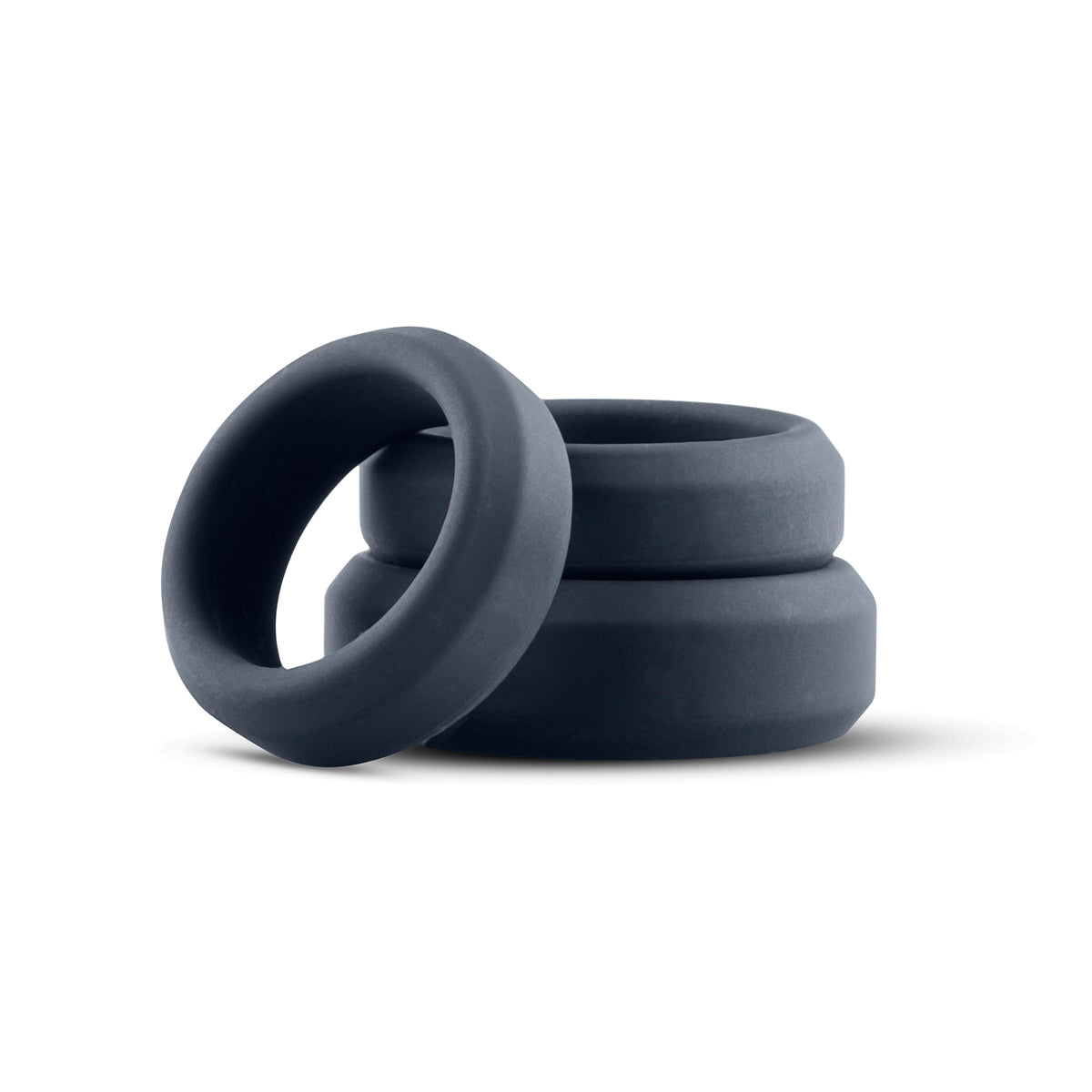 Boners 3-Piece Cock Ring Set - Grey thick