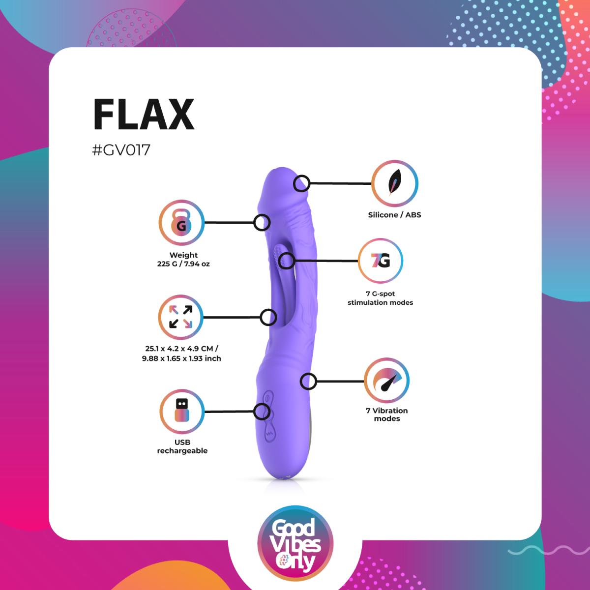 Good Vibes Only - Flax Vibrating Dildo with G-Spot Stimulator