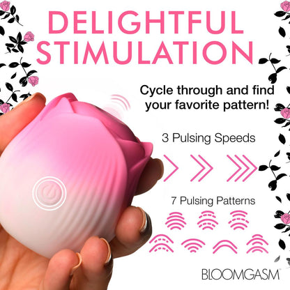 BLOOMGASM - Pulsing Petals Stimulator Throbbing Rose - Pink